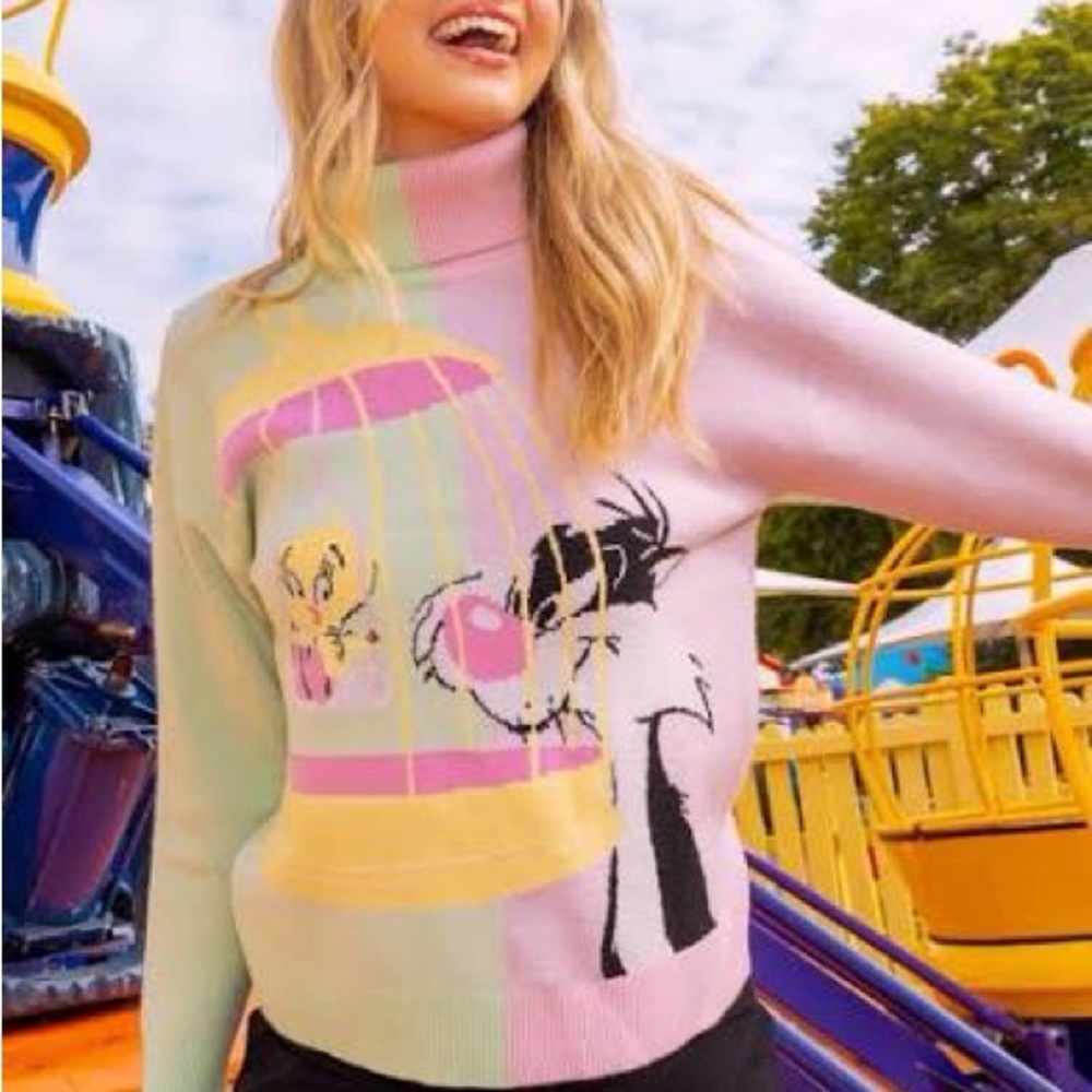 RARE Blackmilk Tweety & Sylvester Looney Tunes Turtleneck Sweater